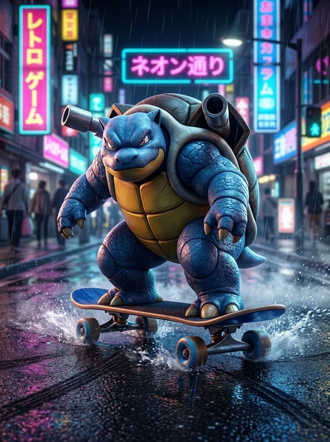 Blastoise en su tabla